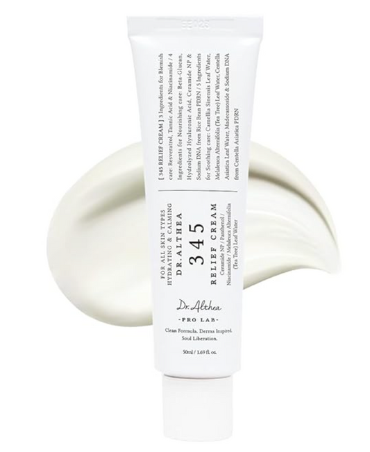 Dr.Althea 345 Relief Cream | Moisturizer for Soothing Recovery and Blemish Care with Tea Tree Leaf Water & Niacinamide | Korean Vegan Skin Care for All Skin Types, 1.69 Fl Oz (Ver.2 - Pack of 1)