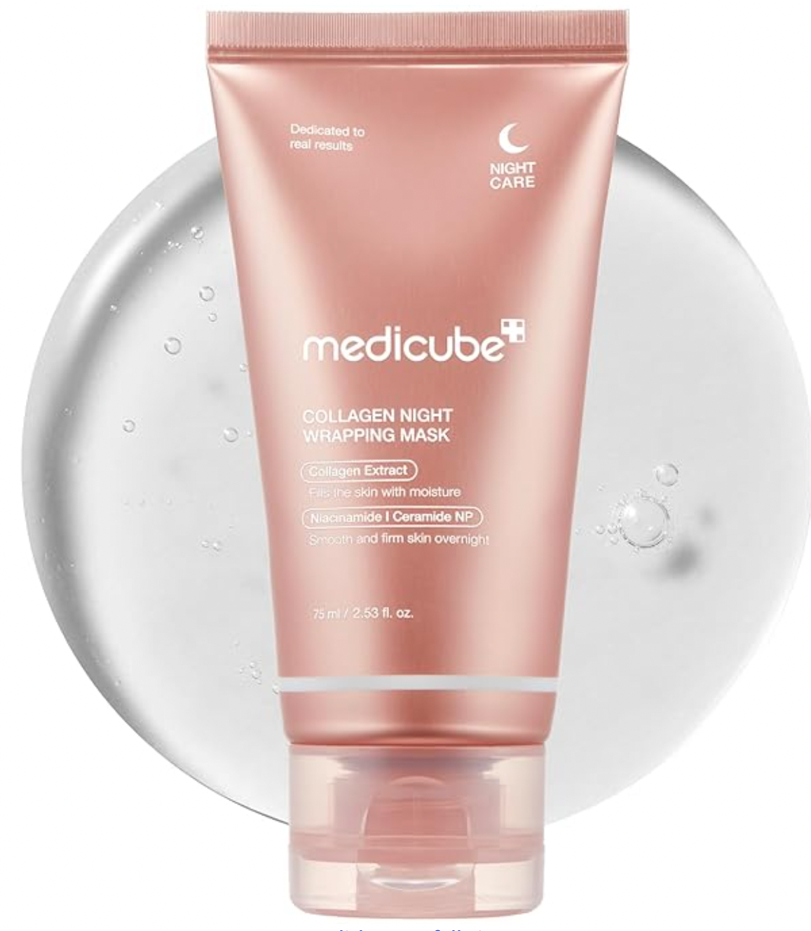 Medicube Collagen Overnight Wrapping Peel Off Facial Mask Pack - Elasticity & Hydration Care, Reduces Sagging & Dullness - Hydrolyzed Collagen For Glowing Skin - Korean Skin Care, 2.53 fl.oz