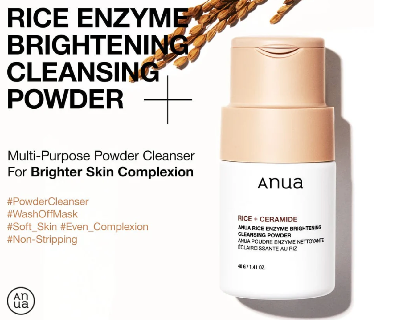 Anua Rice Enzyme Brightening Cleansing Powder