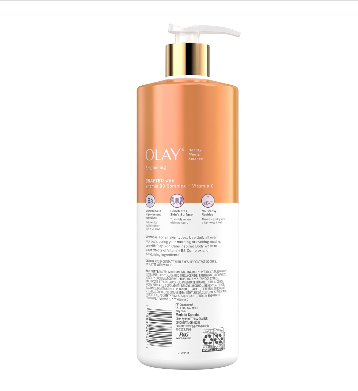 Olay Brightening Body lotion with Vitamin C Serum, 17 oz