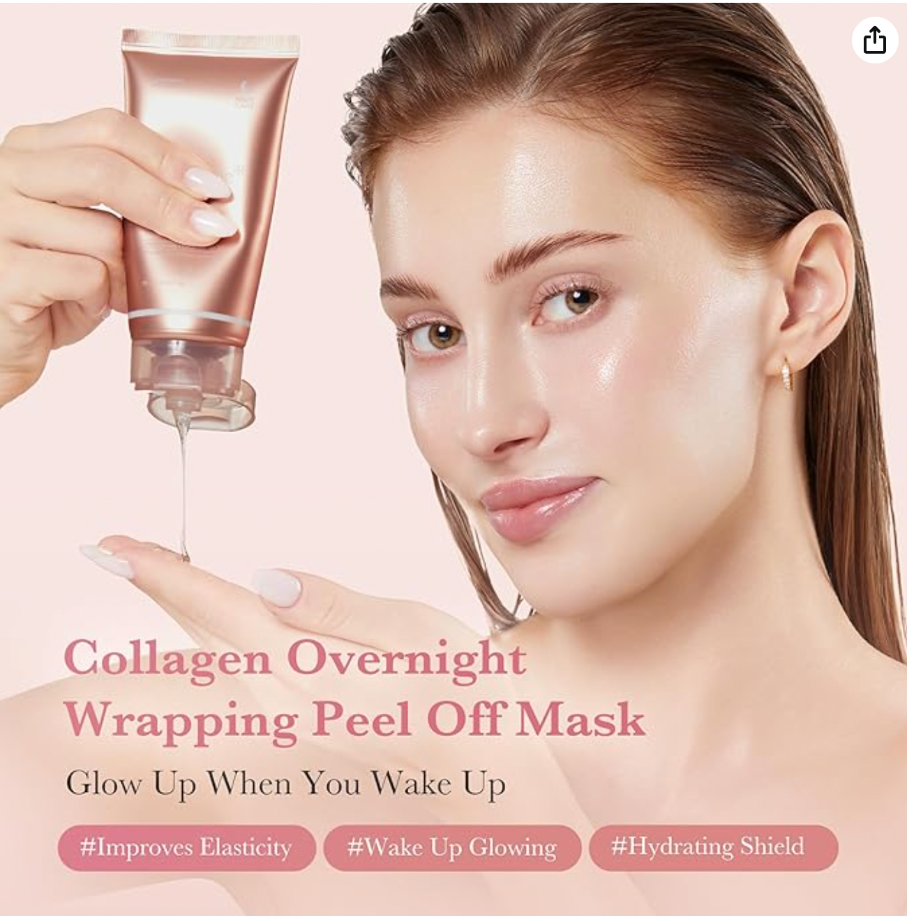 Medicube Collagen Overnight Wrapping Peel Off Facial Mask Pack - Elasticity & Hydration Care, Reduces Sagging & Dullness - Hydrolyzed Collagen For Glowing Skin - Korean Skin Care, 2.53 fl.oz