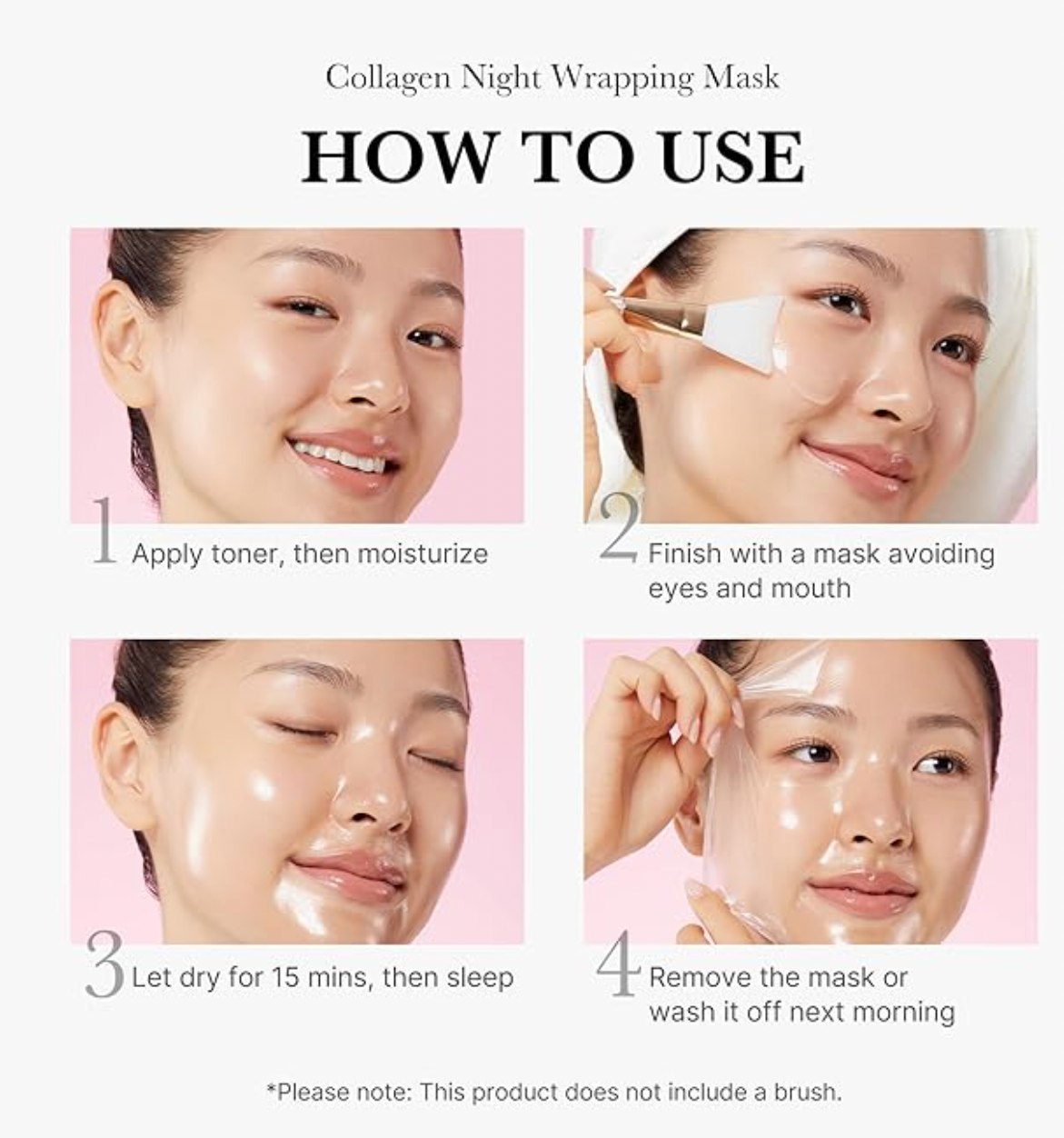 Medicube Collagen Overnight Wrapping Peel Off Facial Mask Pack - Elasticity & Hydration Care, Reduces Sagging & Dullness - Hydrolyzed Collagen For Glowing Skin - Korean Skin Care, 2.53 fl.oz